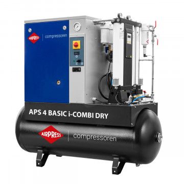 Sraigtinis kompresorius APS 4 Basic i-Combi Dry 10 bar 4 AG/3 kW 366 l/min 200L su adsorbciniu filtravimo rinkiniu OFAG4