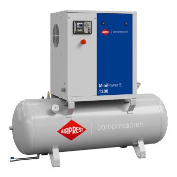 Sraigtinis kompresorius MiniPower 5 T200 | 5,5 AG / 4,0 kW | 485 L/min | 200 L
