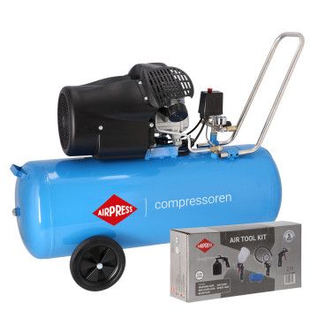 Kompresor HL 425-100V + zestaw 5 akcesoriów pneumatycznych