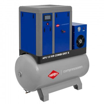 Sraigtinis kompresorius APS 15 IVR Combi Dry X 10 bar 15 AG/11 kW 380-1500 l/min 500 l