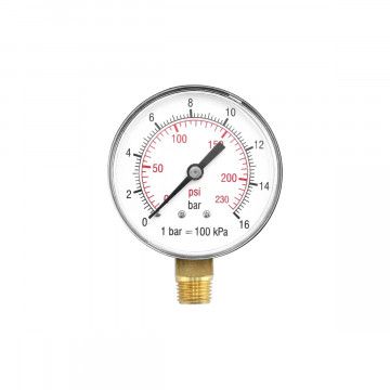 Pressure gauge 1/4" bottom connection