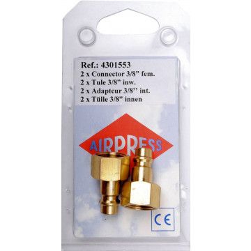 Euro tipo kištukinis antgalis 3/8" vidinis sriegis, blisterinė pakuotė, 2 vnt