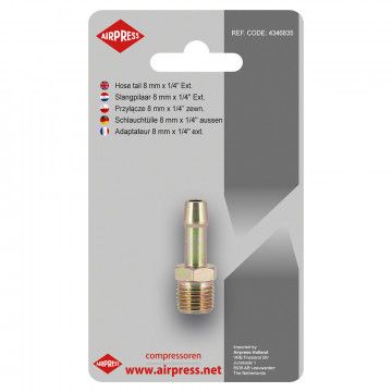 Žarnos jungtis 8 mm x 1/4" išoriniu sriegiu (GZ)