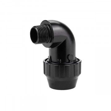 Vamzdžių jungtis 90° 20 mm GZ 1/2" aliuminė