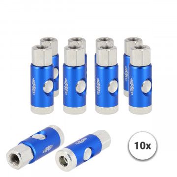 Safety coupling quick release Euro 1/4" female with Pressure button 10 pieces