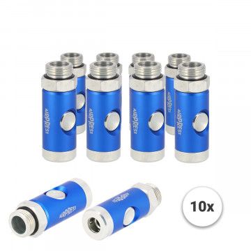 Saugioji greito atjungimo Euro jungtis 1/2" išorinis sriegis su slėgio mygtuku, 10 vnt