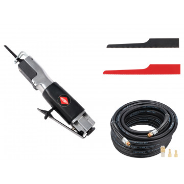 Air reciprocating saw 1.6 mm 36 l/min + air hose 20 m + 2 saw blades